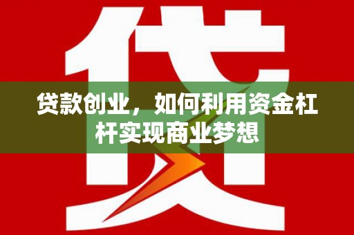 龙南贷款创业，如何利用资金杠杆实现商业梦想
