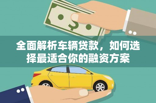 龙南全面解析车辆贷款，如何选择最适合你的融资方案