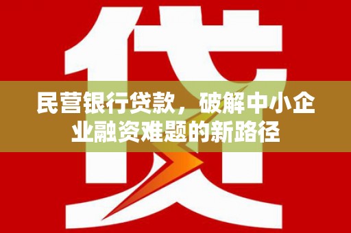 龙南民营银行贷款，破解中小企业融资难题的新路径