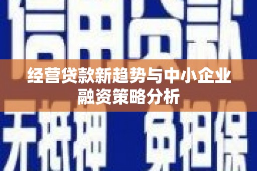 龙南经营贷款新趋势与中小企业融资策略分析