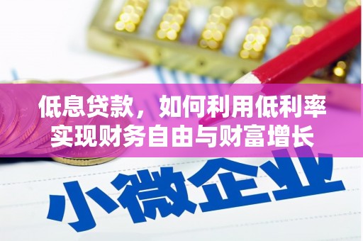 龙南低息贷款，如何利用低利率实现财务自由与财富增长